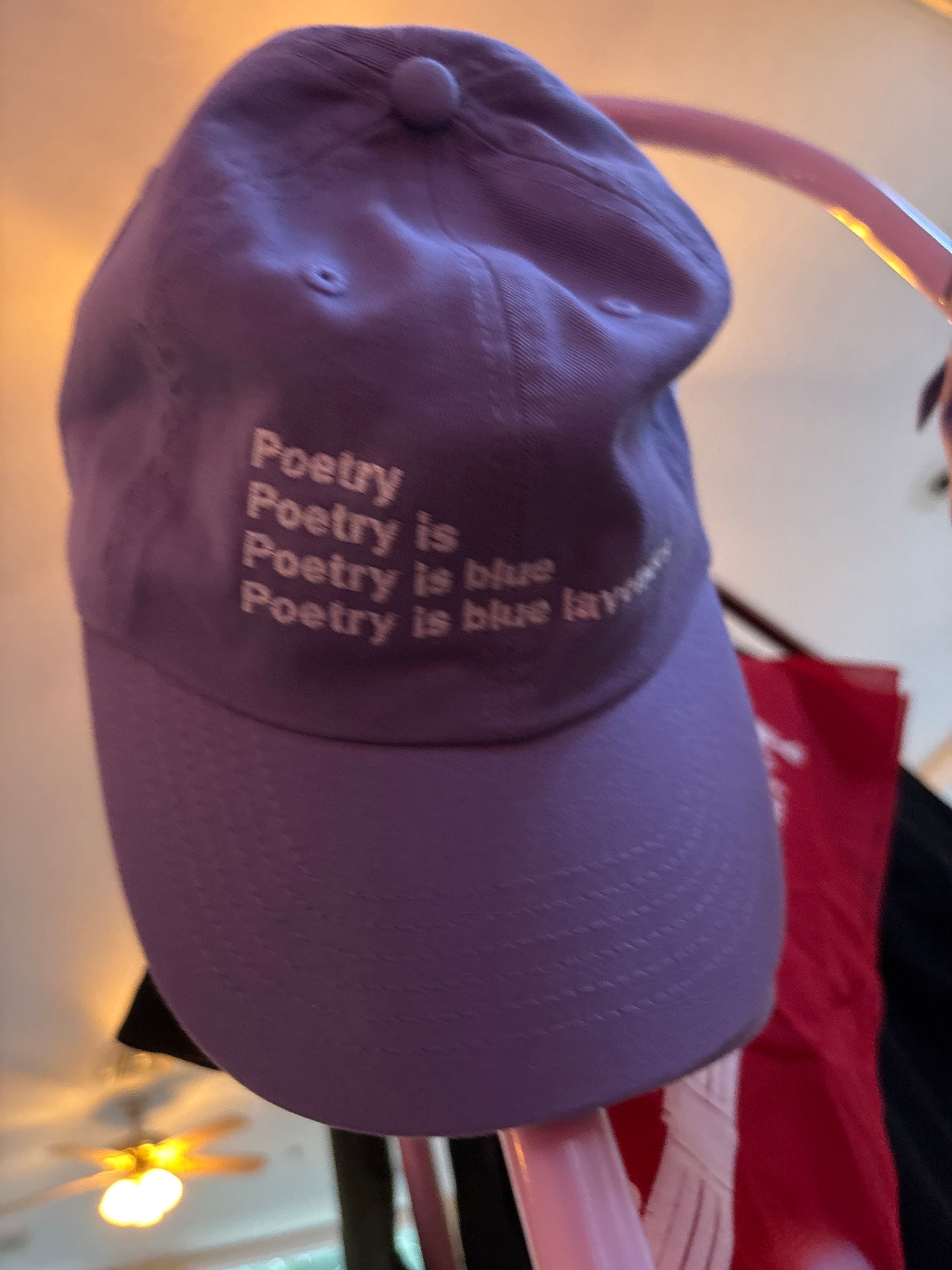 Hat: blue lavender poem